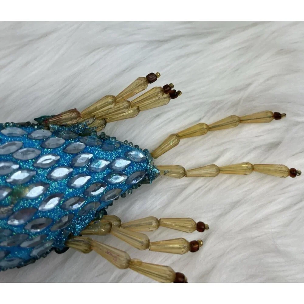 Vintage Beaded Blue Bird 6
